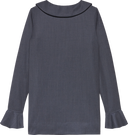 Round Collar Shirt - Dark Grey Wool