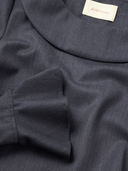 Round Collar Shirt - Dark Grey Wool