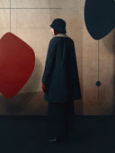 Contrast Collar Trenchcoat - Black Cotton
