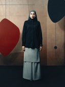 Oversized Sleeve Shirt - Black Wool